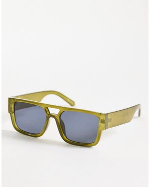 Pieces Retro Aviator Sunglasses - Blue
