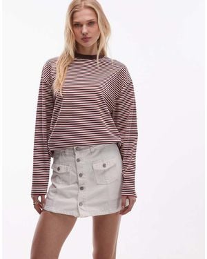 Levi's Falda Pantalón Vaquera Blanca Abotonada En La Parte Delantera De - Morado