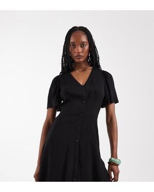 Vero Moda Button Through Mini Skater Dress - Black