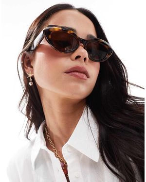Vero Moda Occhiali Da Sole Cat-Eye Smussati Tartarugati - Marrone