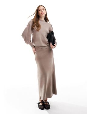 Y.A.S Knitted Maxi Skirt Co-ord - Natural