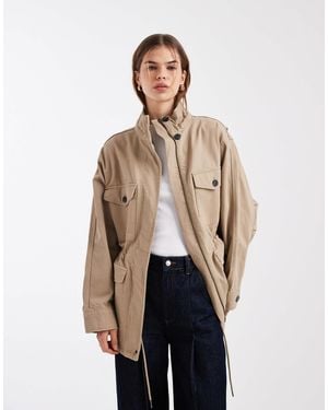 ASOS Cotton Four Pocket Parka Jacket - Natural