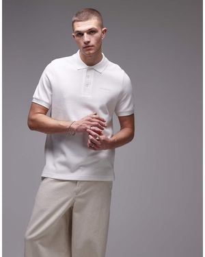 Tommy Hilfiger Polo Sporco A Nido D'Ape Con Logo - Grigio