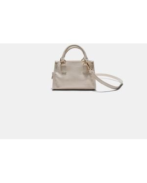 Stradivarius Mock Croc Mini Tote Bag - White