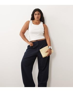 ASOS Curve Tailored Arch Barrel Trousers - Black