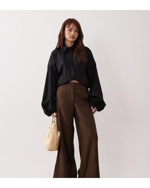 JDY Petite High Waist Wide Leg Trouser - Black