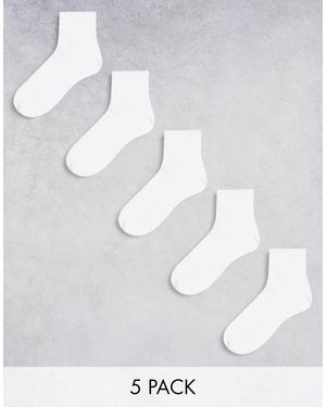ASOS Pack De 5 Calcetines Tobilleros Blancos De