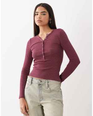 Cotton On Blake Henley Long Sleeve Top - Red