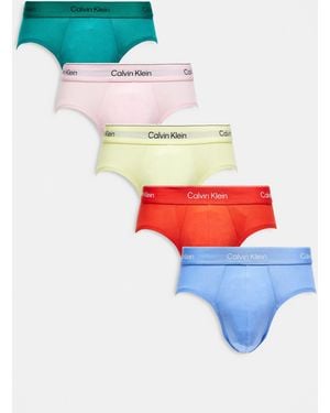 Calvin Klein Pride 5 Pack Hip Briefs - White
