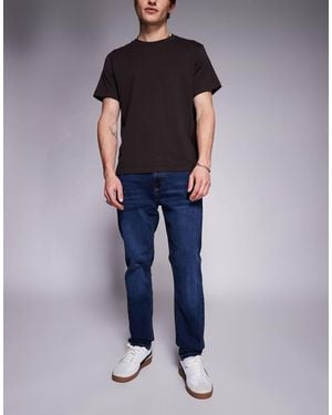 River Island Vaqueros De Corte Slim Con Lavado En De -Azul Marino