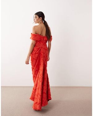 ARRANGE Textu Bardot Maxi Dress - Red