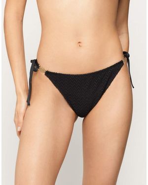 Tezenis Jewel Net Tie Brazilian Bikini Bottoms - Black