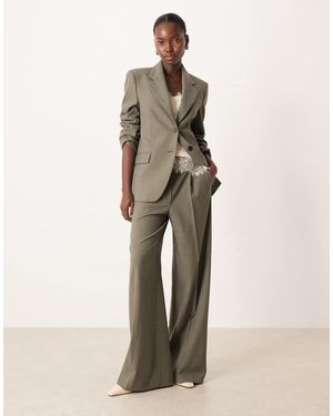 Mango Napoli Pleated Front Relaxed Trousers - Natural