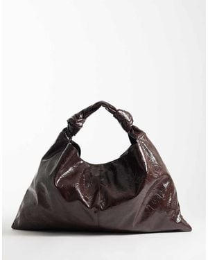 ASOS Maxi Borsa Extra Larga Testurizzata Color Cioccolato Scuro - Nero