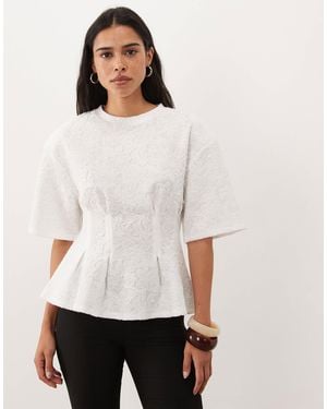 ASOS Pleated Waist T-shirt - White
