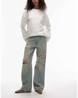 Levi's Middy Loose Boot Jeans With Rips - Blue