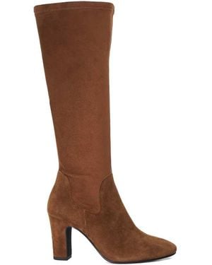 Dune Simple Knee High Boots - Brown