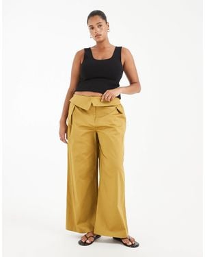 ASOS Curve Fold Over Waist Pants - Metallic
