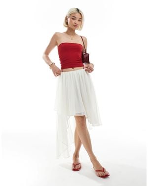 ASOS Floaty Asymmetric Skirt - Red