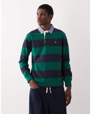 GANT Top Y Azul Marino A Rayas De Estilo Rugby Con Logo De - Verde