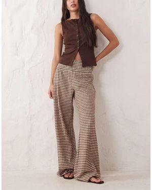 ASOS Shirred Wide Leg Trouser - Brown