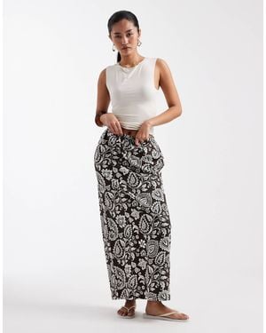 Threadbare Jupe longue en jersey à motif cachemire - marron - Blanc