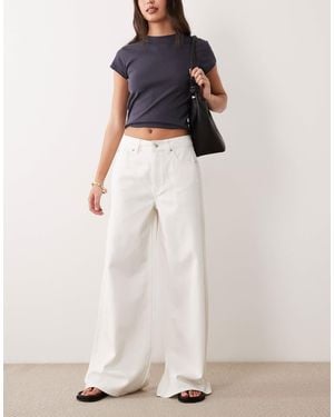 ASOS High Waist Wide Leg Jeans - White