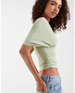 Motel Vernia Batwing Cupro Top - Green