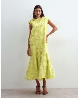 ARRANGE Column Midaxi Dress With Flared Hem - Yellow