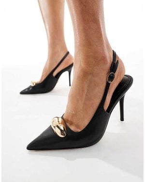 ALDO Camberly Hardware Detail Sling Back Court Shoe - Black