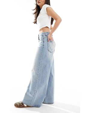 Stradivarius Jeans Met Wijde Pijpen En Hartdetail - Blauw