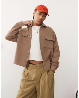 PacSun Boucle Overshirt - Natural