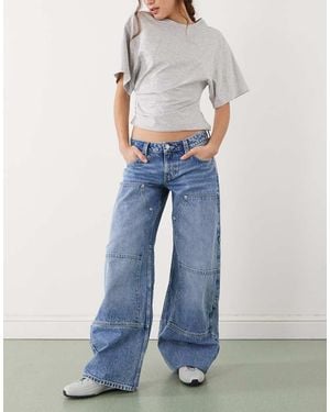 Monki Encino Workwear Jeans - Blue