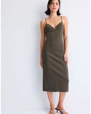 Stradivarius Vestito Midi - Verde