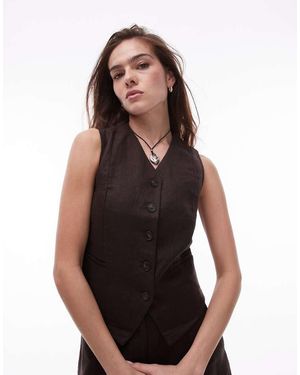 & Other Stories Fitted Linen Waistcoat - Black
