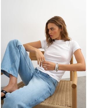 TOPSHOP Layered Short Sleeve Fitted Tee - Blue