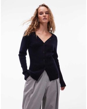 ARKET Slim Fit Cardigan With Collar - Black