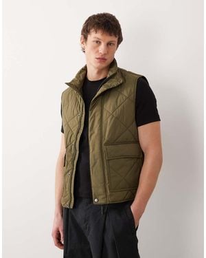 Mango Padded Gillet With Front Pockets - Green