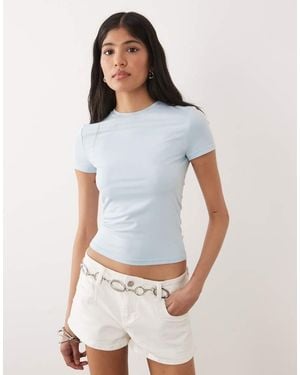 Miss Selfridge Sculpted Short Sleeve Tee - White