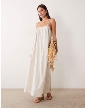 Vila Linen Touch Cami Maxi Dress - Natural