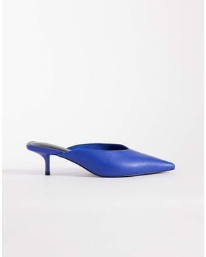 ASOS Surprise Pointed Kitten Heeled Mules - Blue