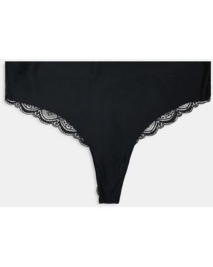 ASOS Asos Design Curve 3 Pack No Vpl And Lace Thong - Black