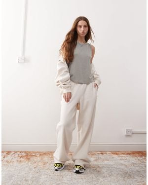 PacSun Wide Leg Logo Sweatpants Co-Ord - Natural