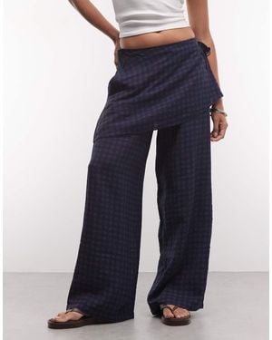 ASOS Broek Met Rechte Pijpen Met Rokdetail - Blauw