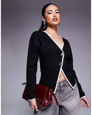 River Island Cardigan Con Finiture A Contrasto - Blu