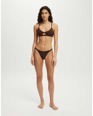 Cotton On Branded Cotton Knot Front Bralette - Natural