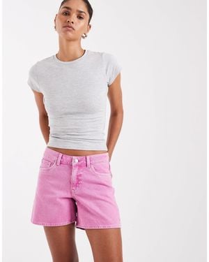 JJXX Seville Loose Denim Shorts - Pink