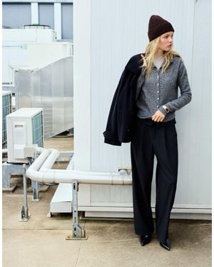 Pull&Bear Wide-leg-hose mit umgeschlagenem bund - Blau