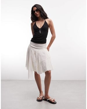 Weekday – asymmetrisch geschnittener midi-faltenrock - Weiß