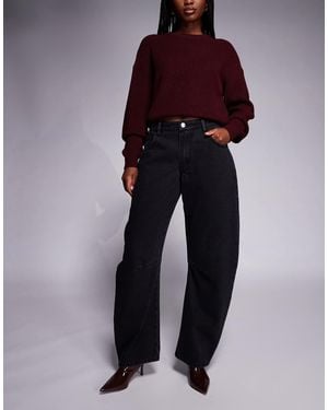 Kaiia Exclusive Cotton Rich Barrel Leg Denim Jeans - Blue